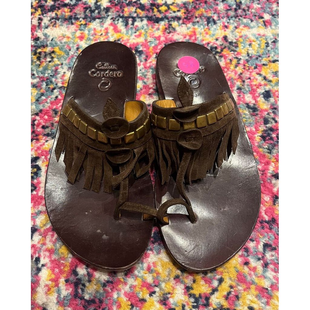 Colleen Cordero Karma Fringe Sandals Size 8.5 Chic Boutique