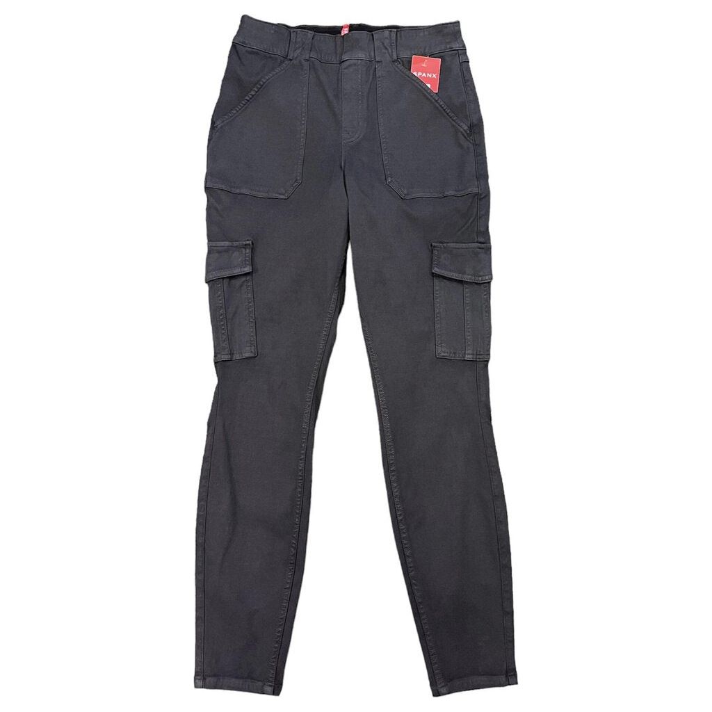 NEW Spanx Stretch Twill Ankle Cargo Pants in BLACKWASH CAMO Size XS #1284