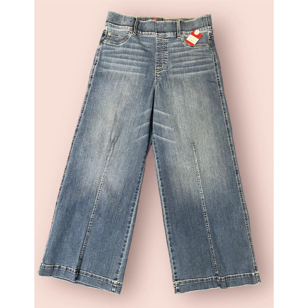 Spanx Seamed Front Wide Leg Jeans Vintage Indigo