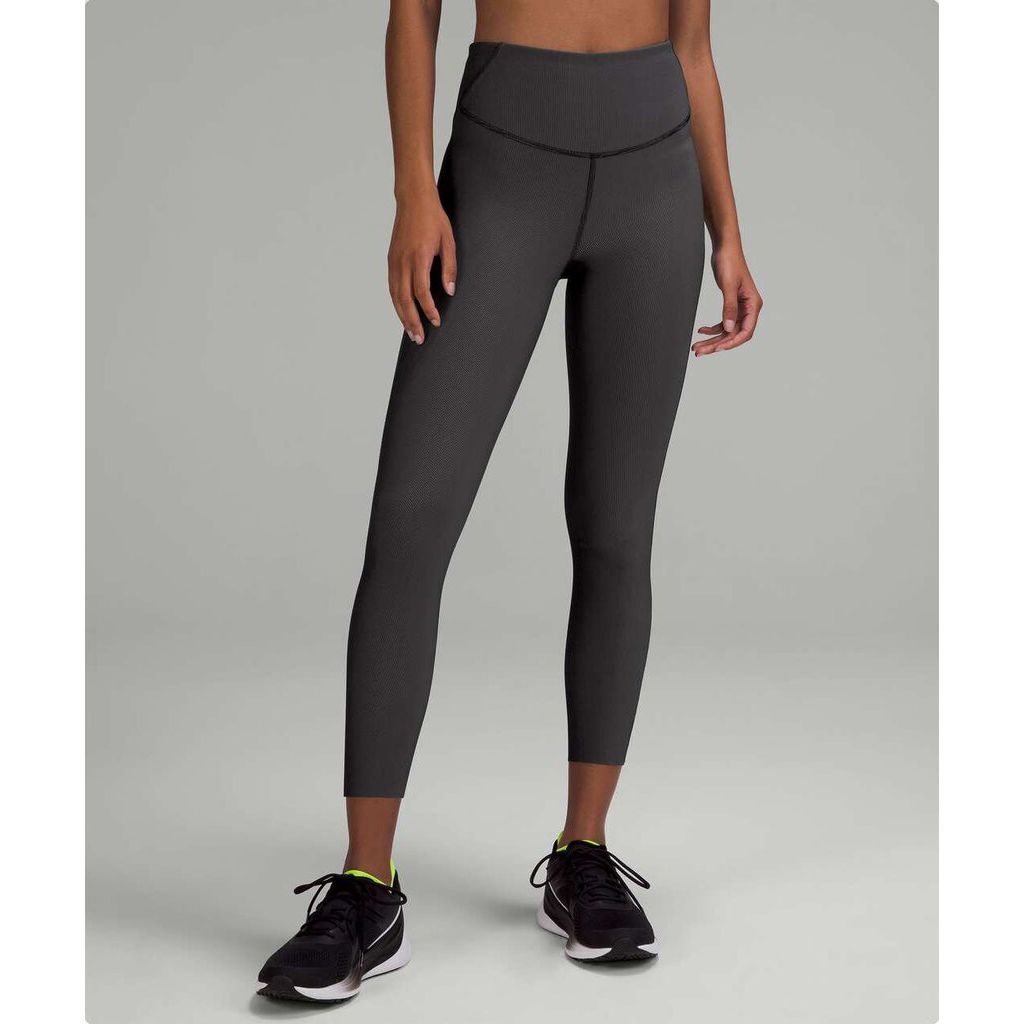 Lululemon Base Pace High-Rise Tight 25 Two Tone Ribbed in Black