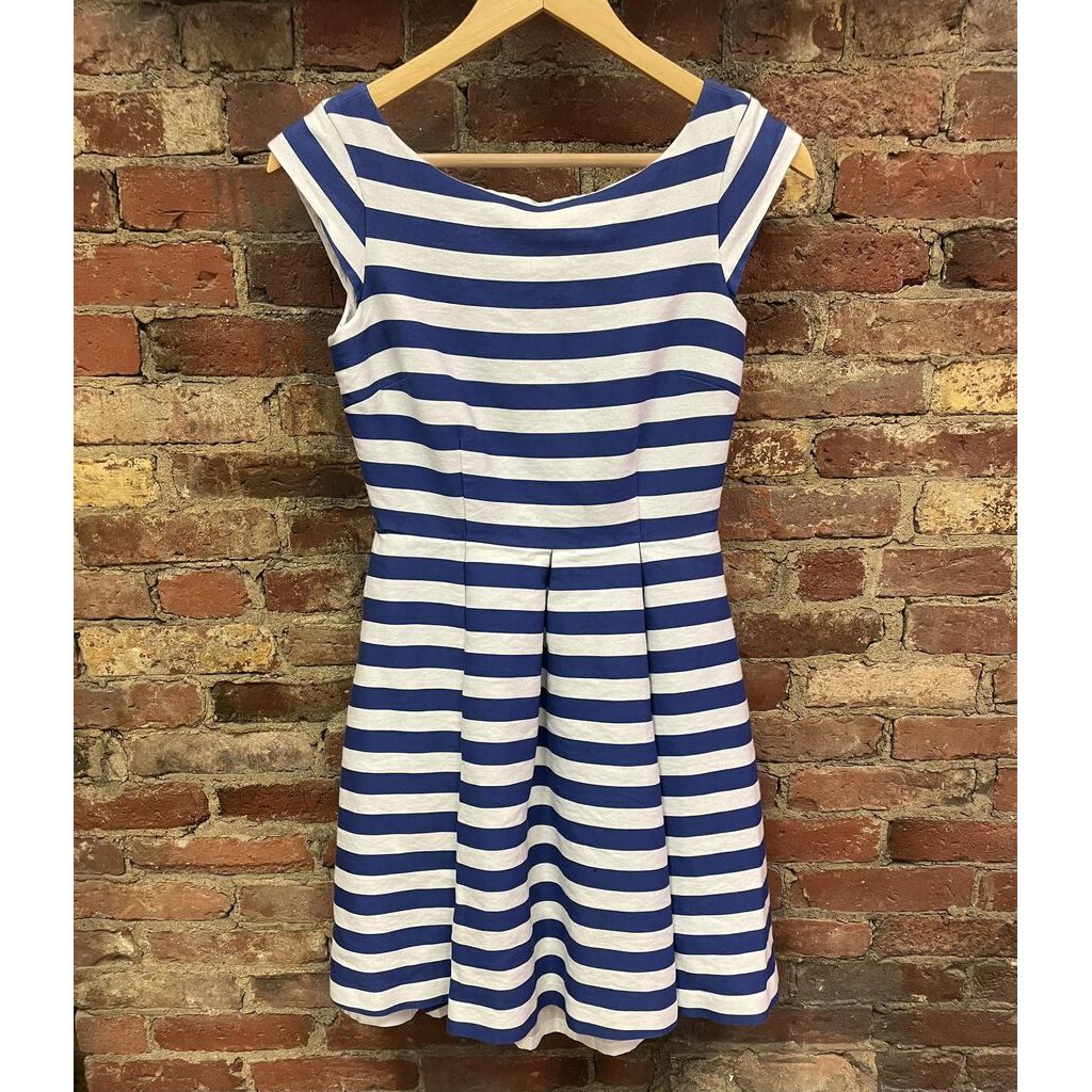 Kate spade blue and white striped dress best sale