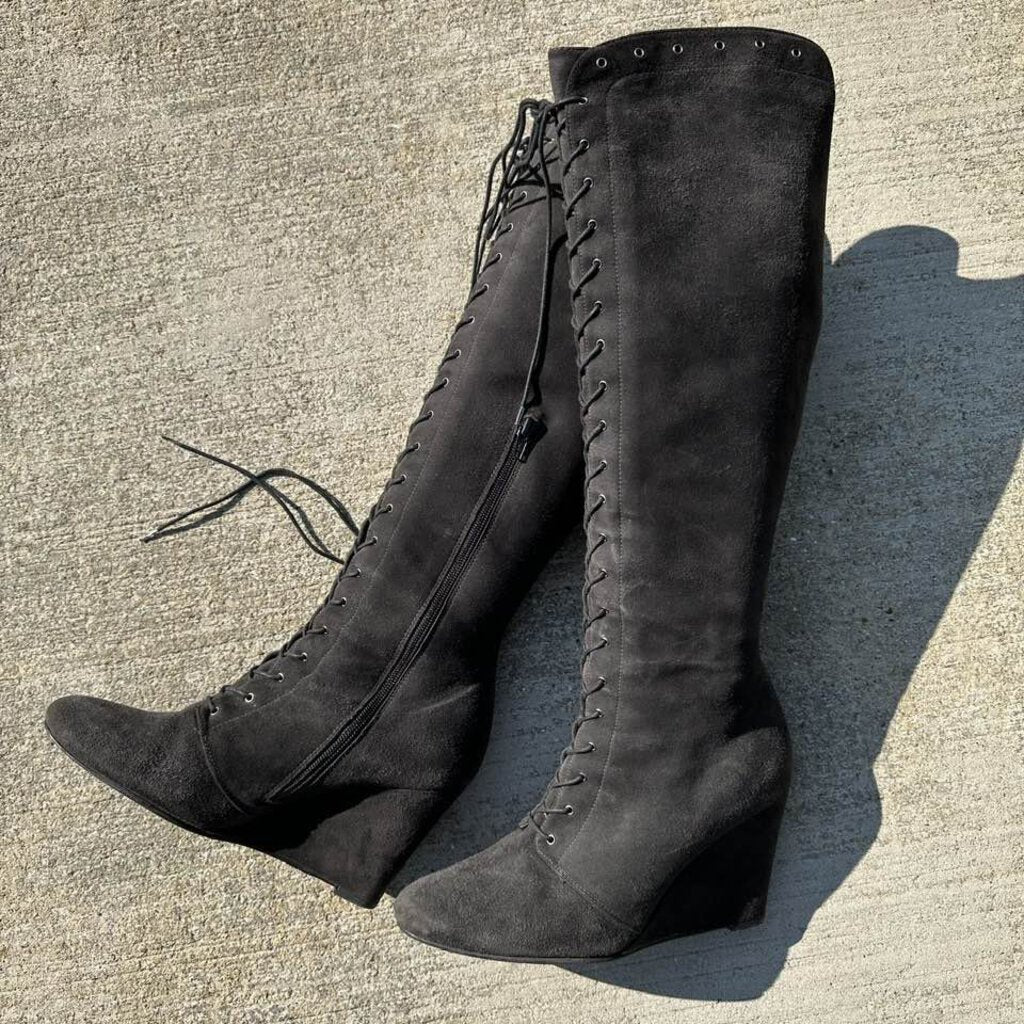 Tie up wedge booties fashion