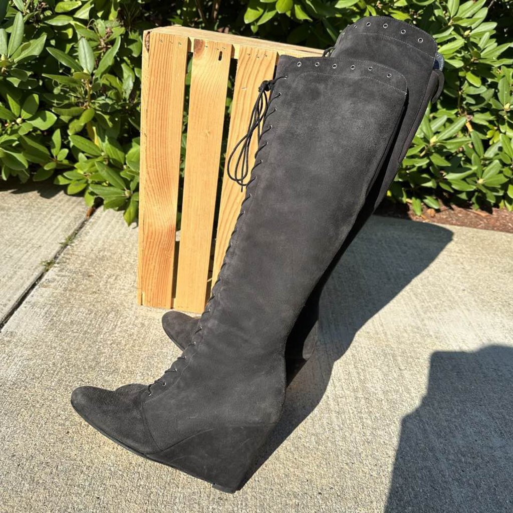 Tie shops up wedge booties