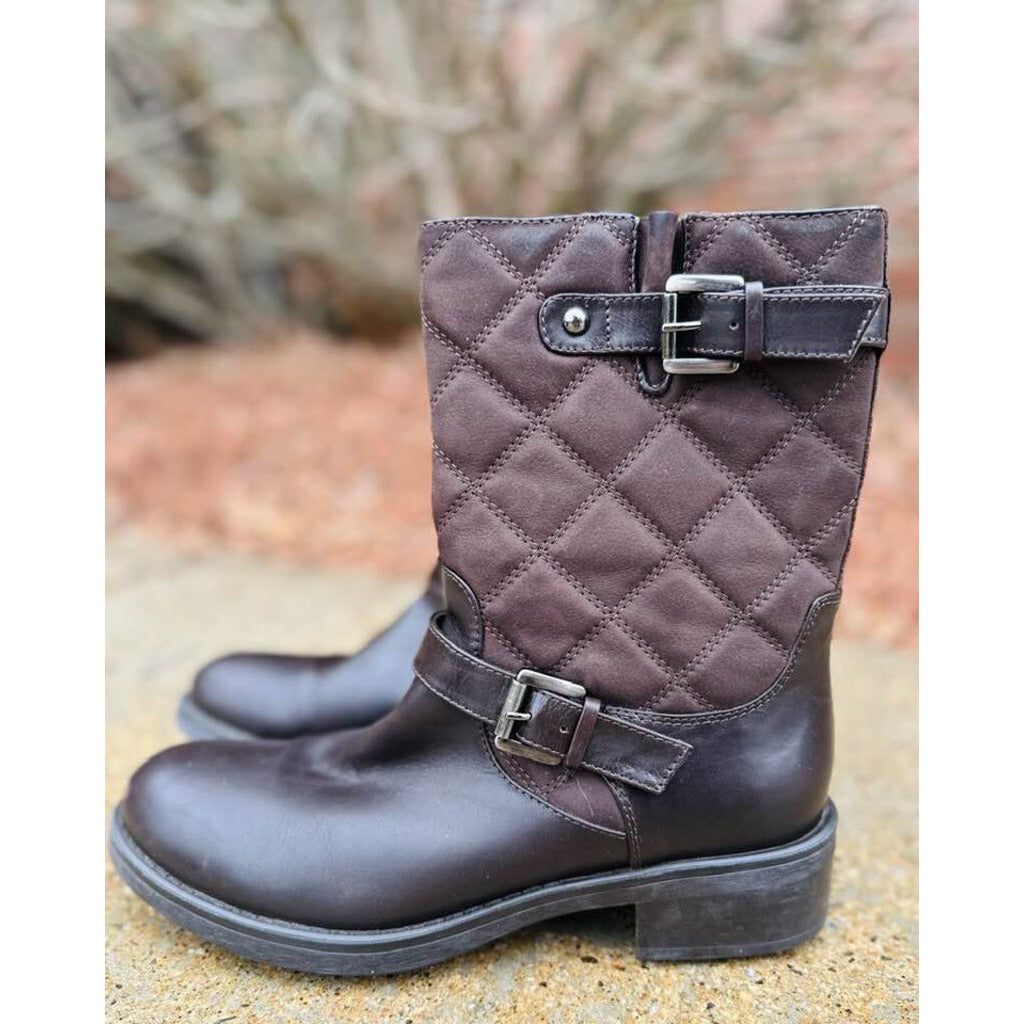 Quilted biker boots online