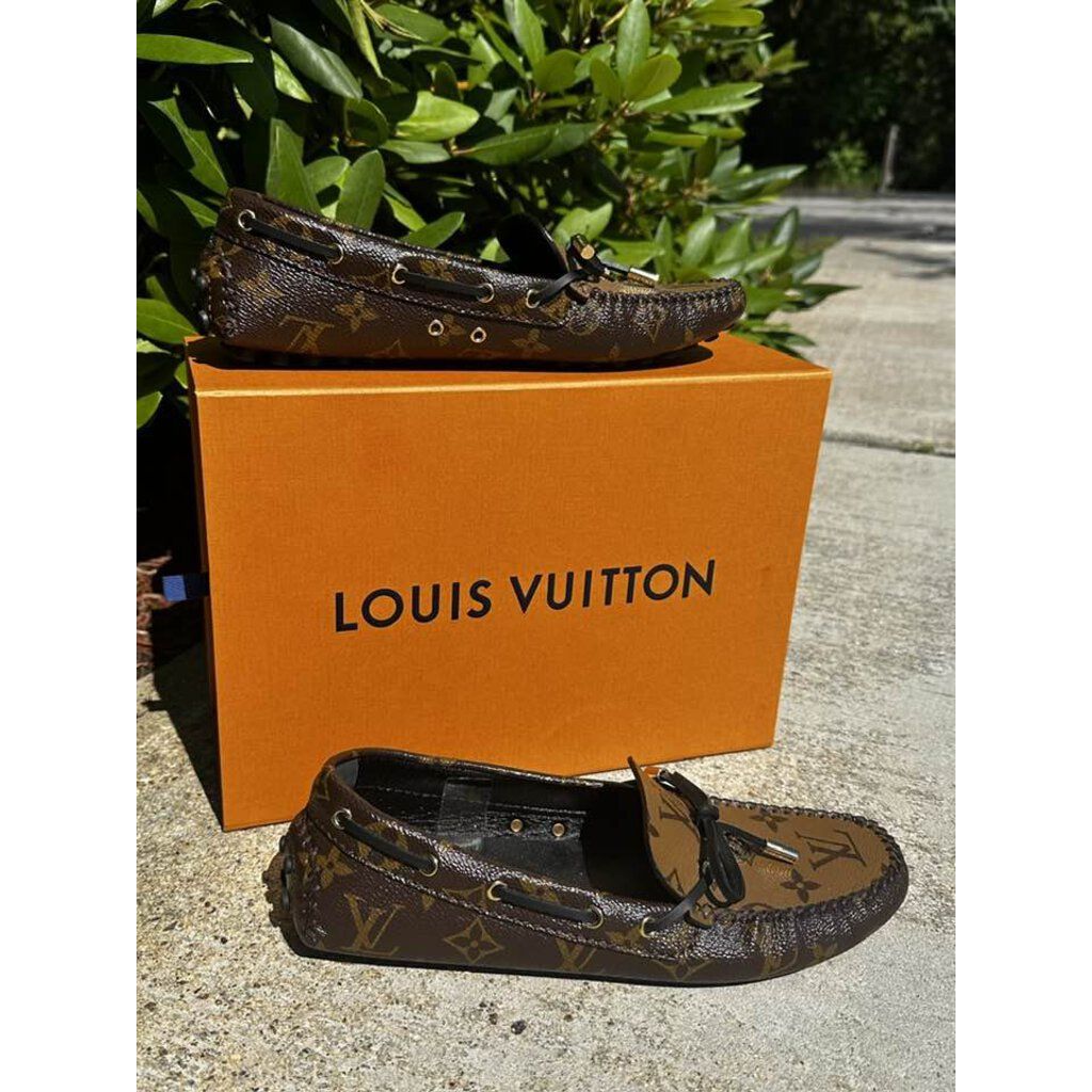 Louis Vuitton Brown Monogram Gloria Flat Loafers Size 39 Louis